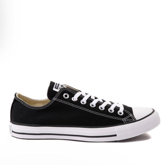 Black Converse Lo Top Tie Up All Star Low Rise Sneakers Classic Shoe - Picture 1 of 12